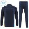 Olympique de Marseille Trenings Collegegenser 2024-25 Kvart-Zip Navy - Barn